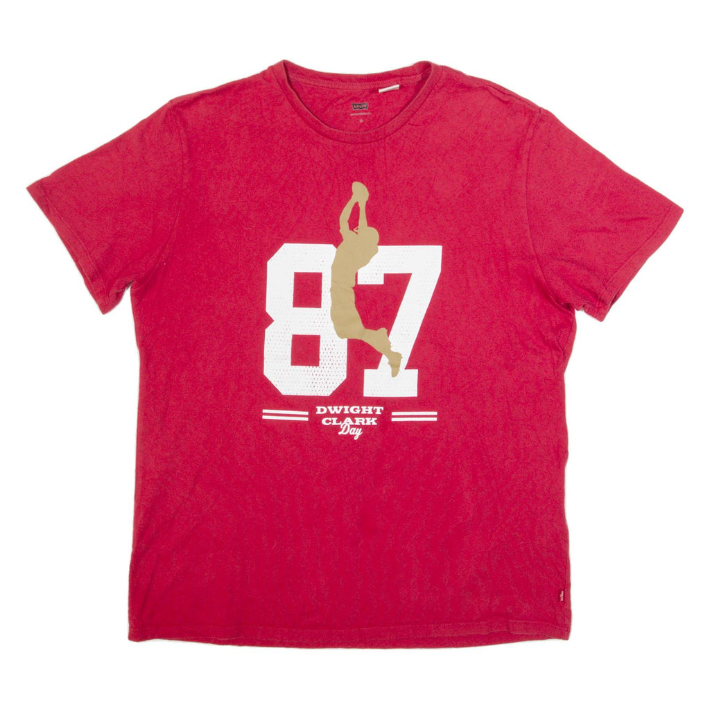 LEVI'S Dwight Clark Day Womens T-Shirt Red USA XL