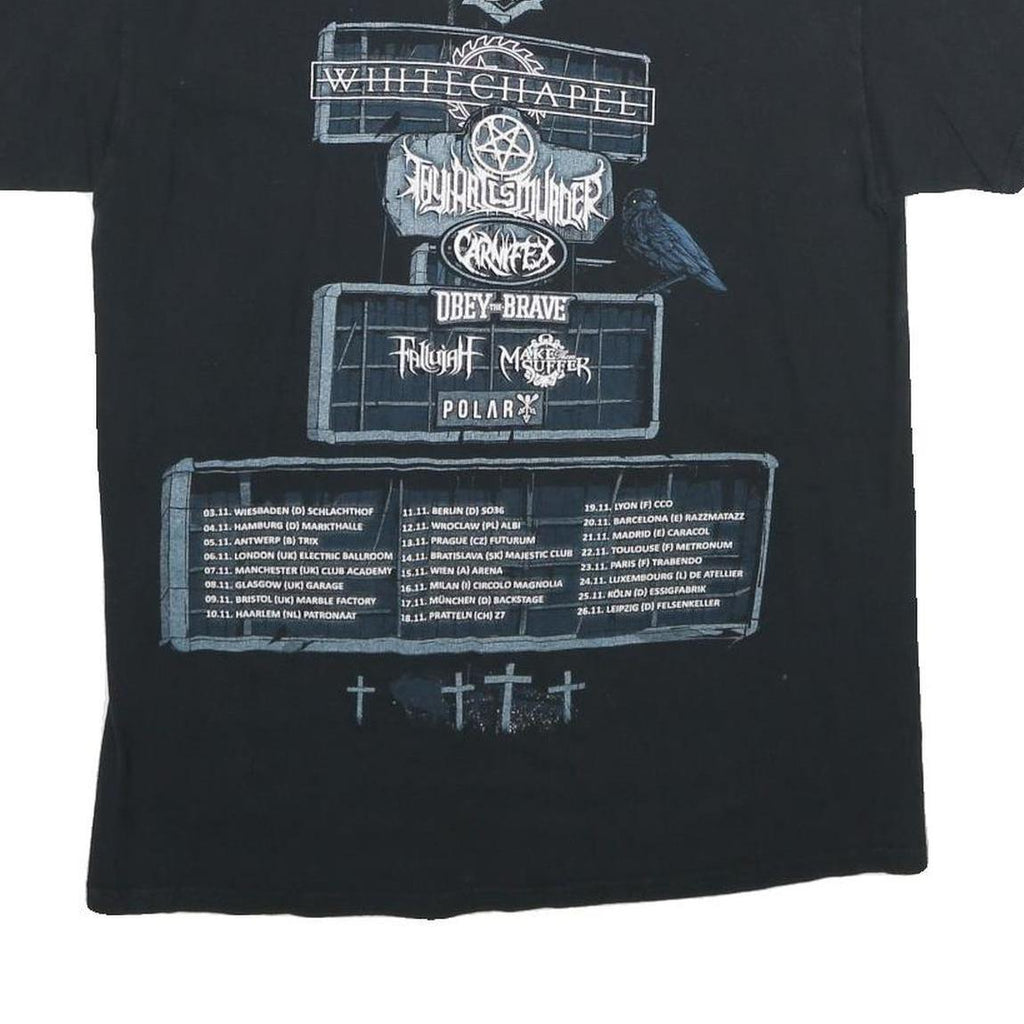 GILDAN Mens Black Never Say Die Tour Graphic T-Shirt M Short Sleeve Crew Neck