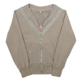 ADIDAS BY STELLA MCCARTNEY Womens Beige Cotton Blend Zip Jacket UK 8 Plain