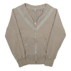 ADIDAS BY STELLA MCCARTNEY Womens Beige Cotton Blend Zip Jacket UK 8 Plain