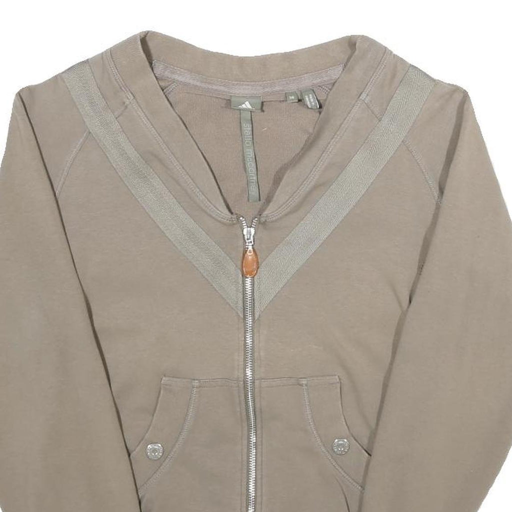 ADIDAS BY STELLA MCCARTNEY Womens Beige Cotton Blend Zip Jacket UK 8 Plain