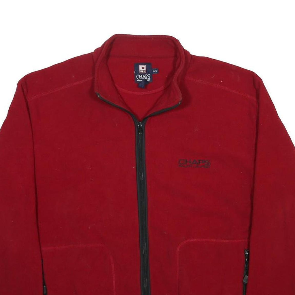 CHAPS RALPH LAUREN Mens Red Jacket L Polyester Plain Zip Comfort Fit Casual