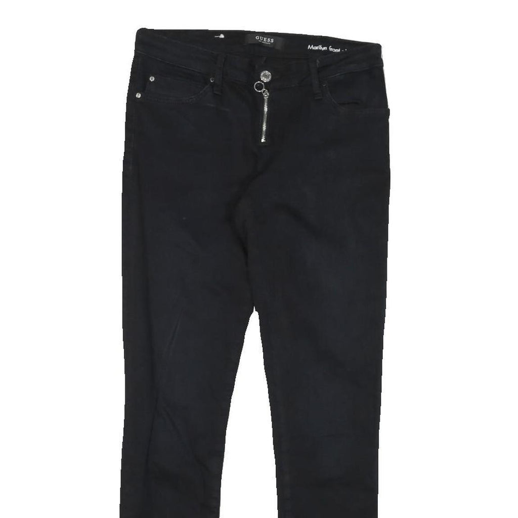 GUESS Womens Black Slim Skinny Denim Raw W27 L26 Jeans Zip Cotton Blend