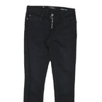 GUESS Womens Black Slim Skinny Denim Raw W27 L26 Jeans Zip Cotton Blend
