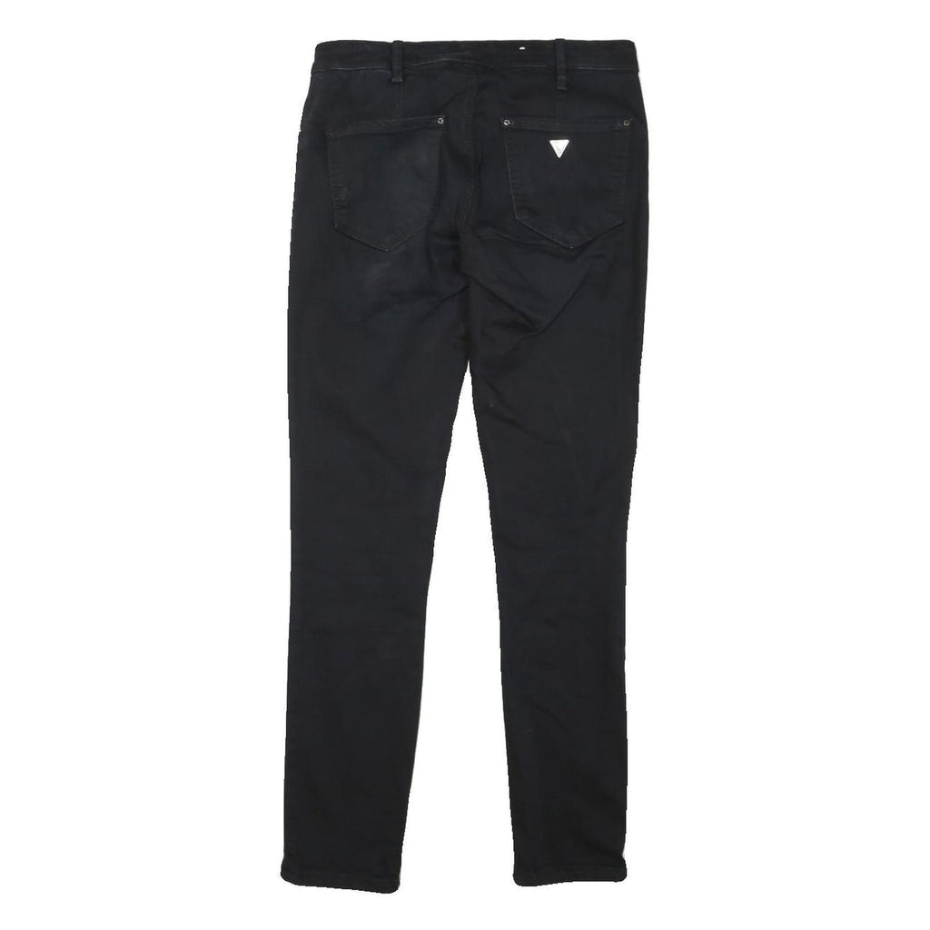 GUESS Womens Black Slim Skinny Denim Raw W27 L26 Jeans Zip Cotton Blend