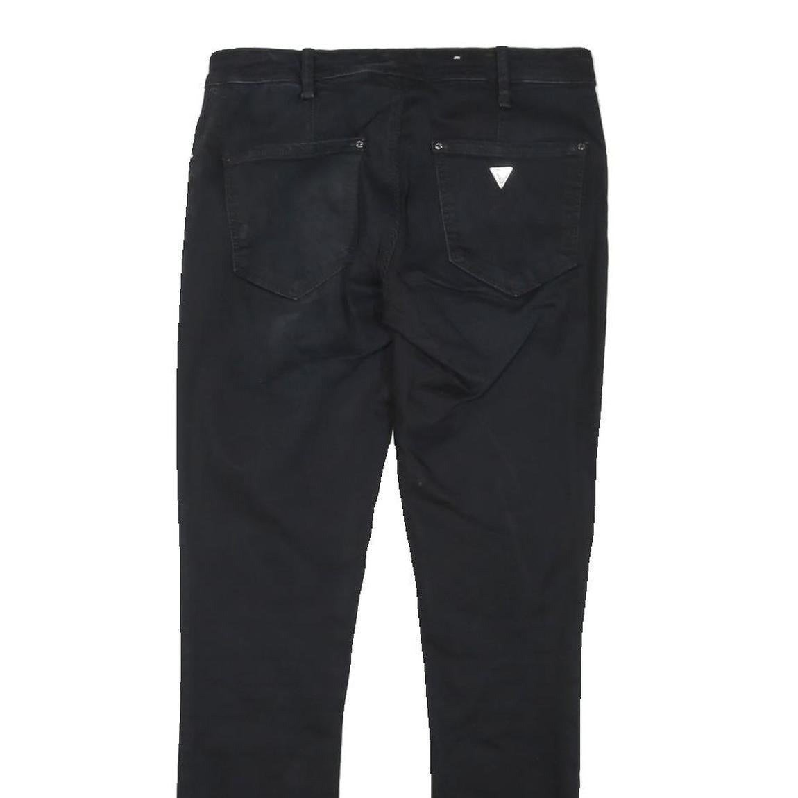 GUESS Womens Black Slim Skinny Denim Raw W27 L26 Jeans Zip Cotton Blend