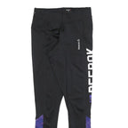 REEBOK Womens Joggers Black & Purple Slim Skinny S W24 L27 Logo Print Activewear