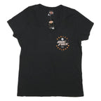HARLEY DAVIDSON Womens Black Ride Free Graphic T-Shirt 2XL Short Sleeve V-Neck