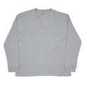CARHARTT Mens Grey Henley Long Sleeve T-Shirt 2XL Polycotton Casual Workwear