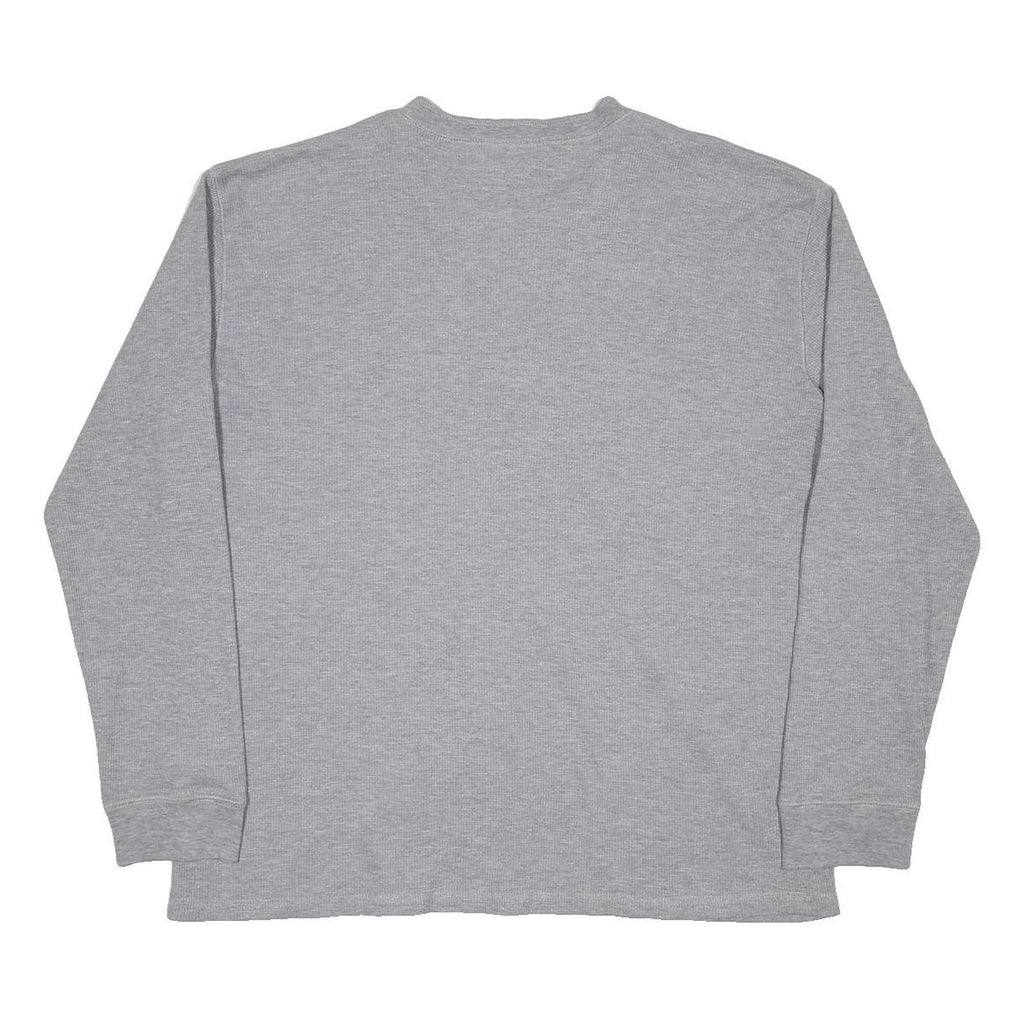 CARHARTT Mens Grey Henley Long Sleeve T-Shirt 2XL Polycotton Casual Workwear