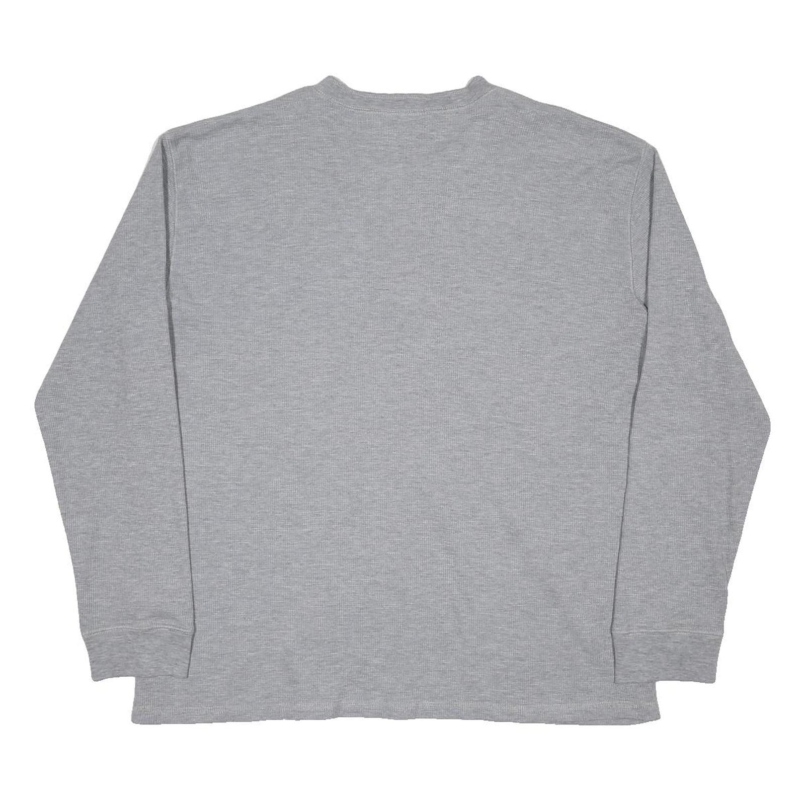 CARHARTT Mens Grey Henley Long Sleeve T-Shirt 2XL Polycotton Casual Workwear
