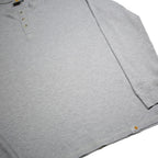 CARHARTT Mens Grey Henley Long Sleeve T-Shirt 2XL Polycotton Casual Workwear