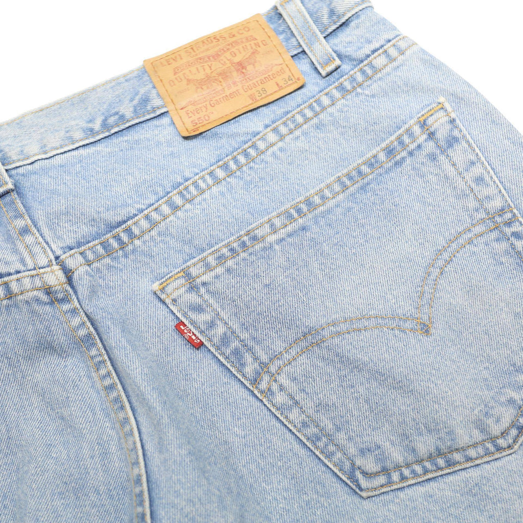 LEVI'S 550 Tapered Mens Jeans Light Blue Relaxed Denim W38 L34 Classic Cotton