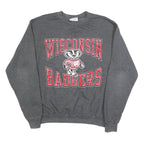 CHAMPION Mens Grey Wisconsin Badgers Crew Neck M Cotton Blend Sweatshirt