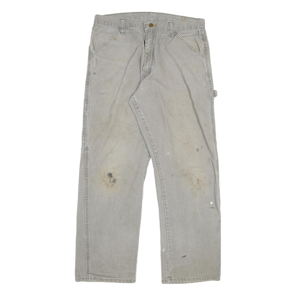 CARHARTT Mens Cotton Blend Beige Regular Straight Trousers W32 L30 Workwear