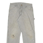 CARHARTT Mens Cotton Blend Beige Regular Straight Trousers W32 L30 Workwear