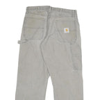 CARHARTT Mens Cotton Blend Beige Regular Straight Trousers W32 L30 Workwear
