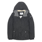 WOOLRICH Womens Black Synthetic Hooded Jacket S Zip Outdoor Winter Coat