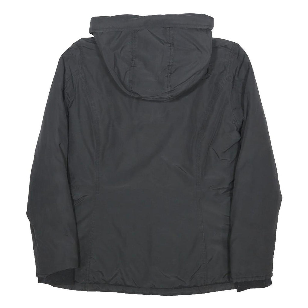 WOOLRICH Womens Black Synthetic Hooded Jacket S Zip Outdoor Winter Coat