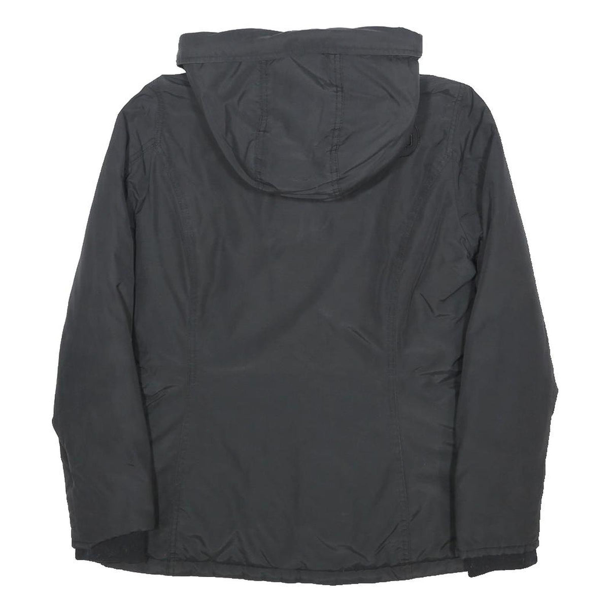 WOOLRICH Womens Black Synthetic Hooded Jacket S Zip Outdoor Winter Coat