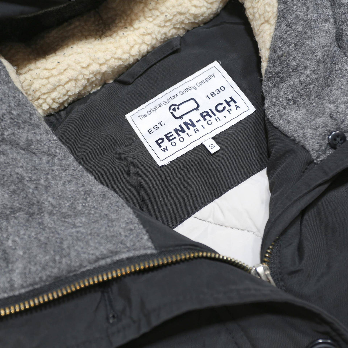 WOOLRICH Womens Black Synthetic Hooded Jacket S Zip Outdoor Winter Coat