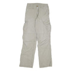 CARHARTT Mens Relaxed Beige Cargo Trousers W26 L31 Cotton Blend Zip Pockets
