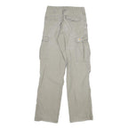 CARHARTT Mens Relaxed Beige Cargo Trousers W26 L31 Cotton Blend Zip Pockets