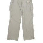CARHARTT Mens Relaxed Beige Cargo Trousers W26 L31 Cotton Blend Zip Pockets