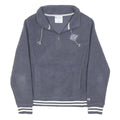 CHAMPION Womens Blue Fleece Jumper Quarter Zip Polyester Blend M