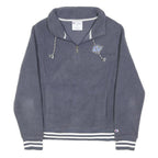 CHAMPION Womens Blue Fleece Jumper Quarter Zip Polyester Blend M