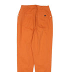 COMPANY Womens Cotton Blend Orange Slim Trousers W24 L27 Zip Pockets Stylish