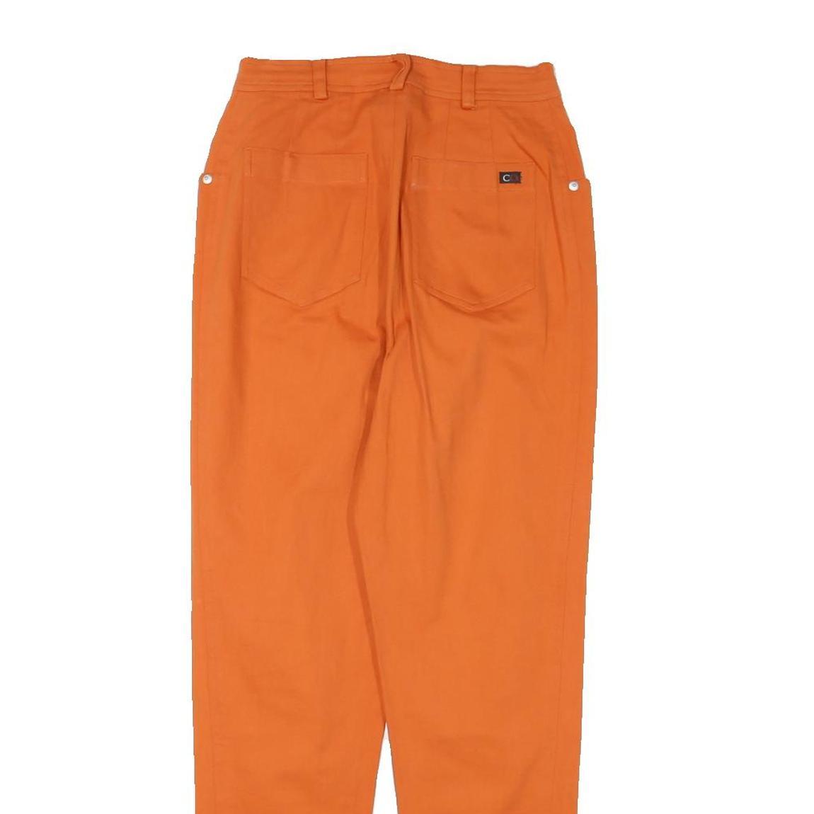 COMPANY Womens Cotton Blend Orange Slim Trousers W24 L27 Zip Pockets Stylish