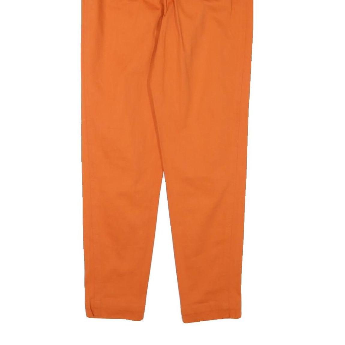 COMPANY Womens Cotton Blend Orange Slim Trousers W24 L27 Zip Pockets Stylish