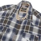 JACK & JONES Mens Blue Brown Check Shirt M Cotton Blend Long Sleeve Button Front