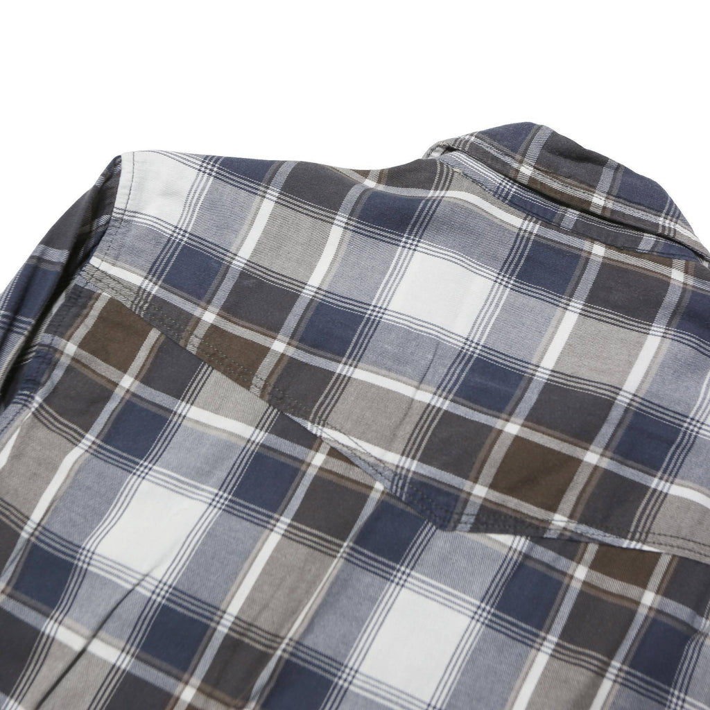 JACK & JONES Mens Blue Brown Check Shirt M Cotton Blend Long Sleeve Button Front