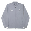 ADIDAS Mens Grey Polyester Blend Track Jacket M Zip Plain Athletic Sportswear