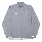 ADIDAS Mens Grey Polyester Blend Track Jacket M Zip Plain Athletic Sportswear