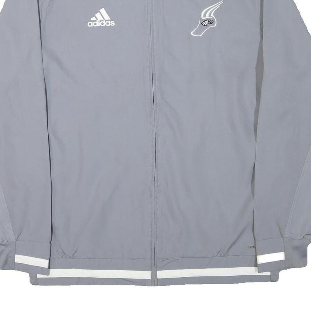 ADIDAS Mens Grey Polyester Blend Track Jacket M Zip Plain Athletic Sportswear