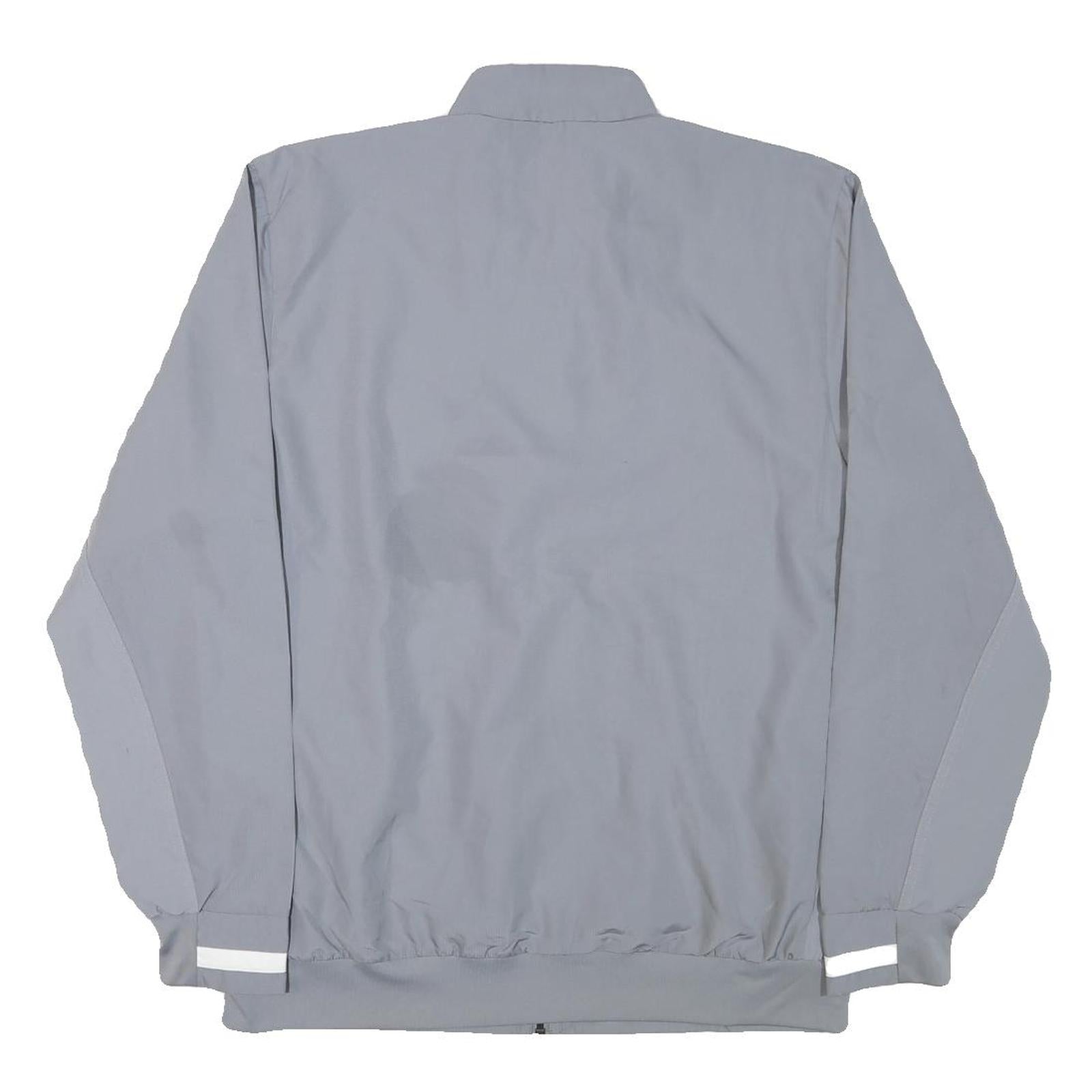 ADIDAS Mens Grey Polyester Blend Track Jacket M Zip Plain Athletic Sportswear