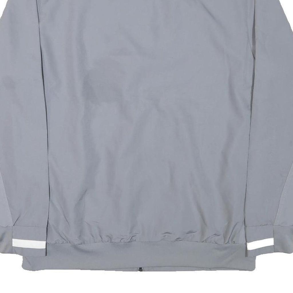 ADIDAS Mens Grey Polyester Blend Track Jacket M Zip Plain Athletic Sportswear