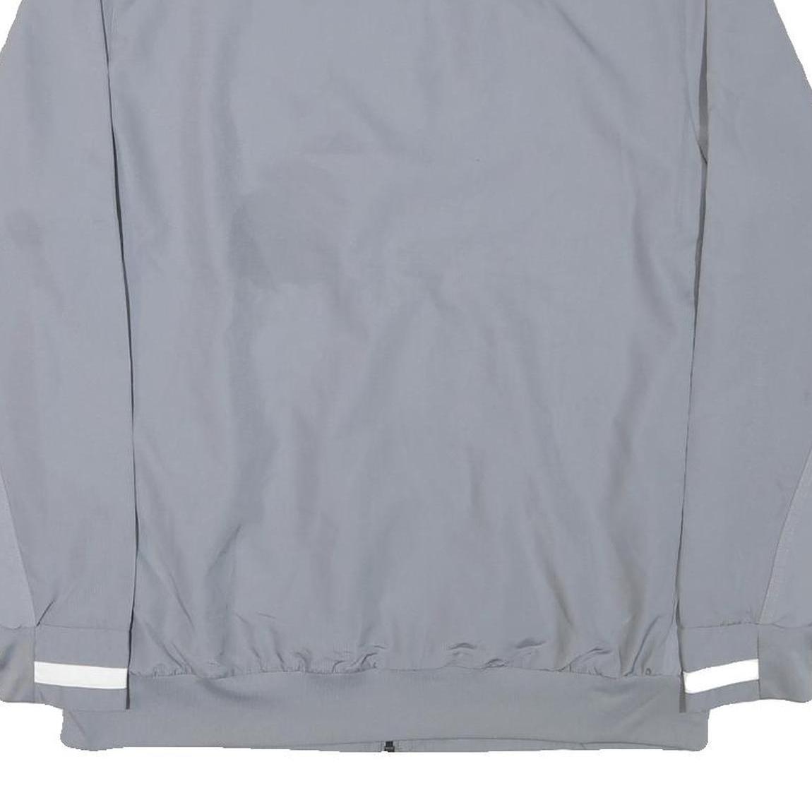 ADIDAS Mens Grey Polyester Blend Track Jacket M Zip Plain Athletic Sportswear