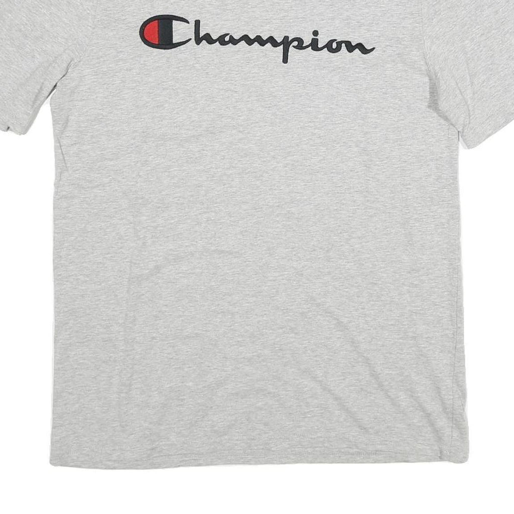 CHAMPION Mens Grey Graphic T-Shirt L Short Sleeve Crew Neck Cotton Casual