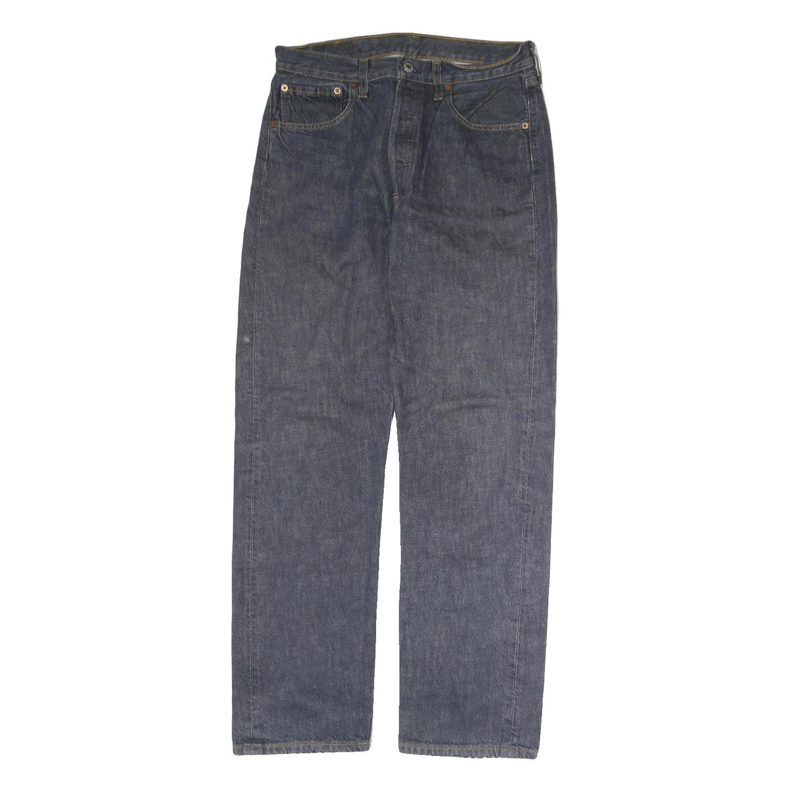 LEVI'S 501 Mens Jeans Blue Slim Straight Denim Medium W33 L31 Classic Button