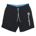 CHAMPION Mens Black Casual Shorts S W28 Champion Script Logo Drawstring