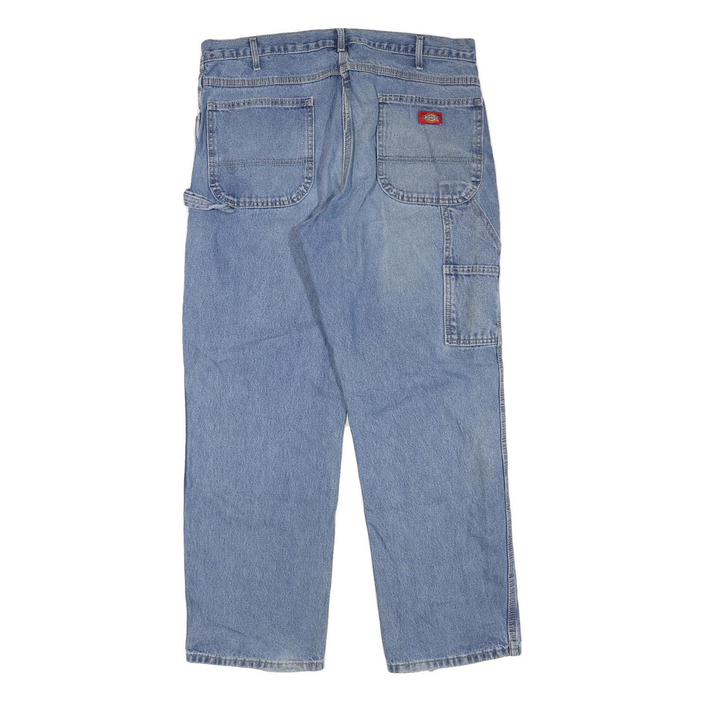 DICKIES Mens Jeans Blue Regular Straight Denim Light W36 L30 Workwear