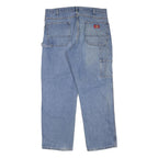 DICKIES Mens Jeans Blue Regular Straight Denim Light W36 L30 Workwear