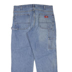 DICKIES Mens Jeans Blue Regular Straight Denim Light W36 L30 Workwear