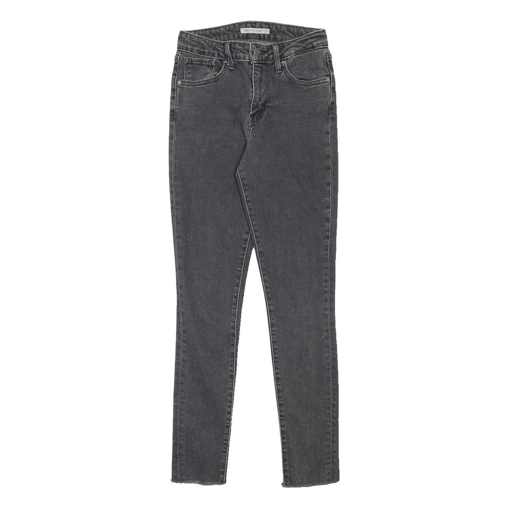 LEVI'S 721 Womens Jeans Black Slim Skinny Denim Rinse W25 L30 Stretch