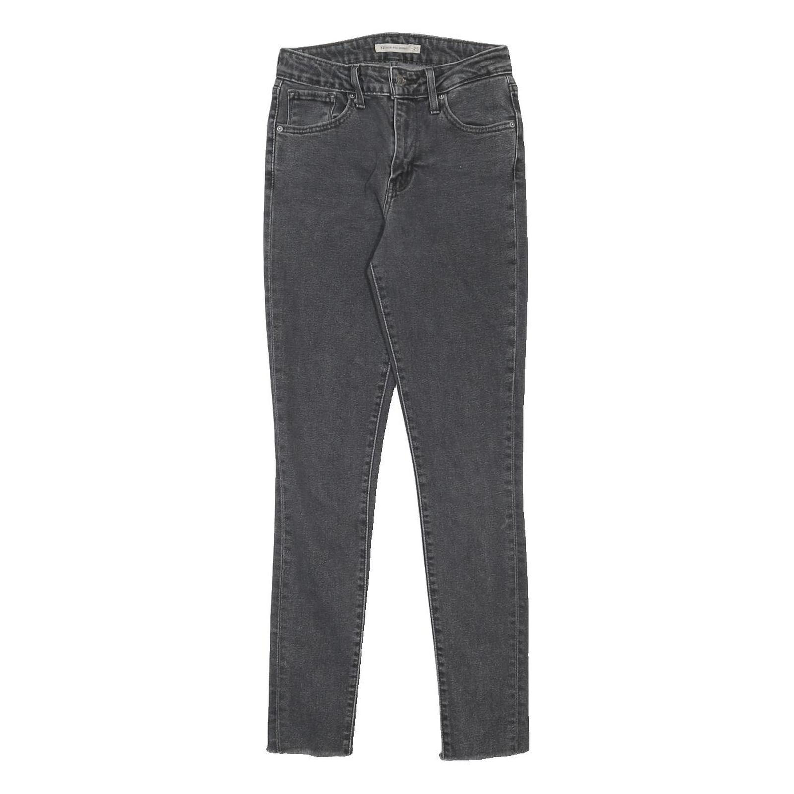 LEVI'S 721 Womens Jeans Black Slim Skinny Denim Rinse W25 L30 Stretch