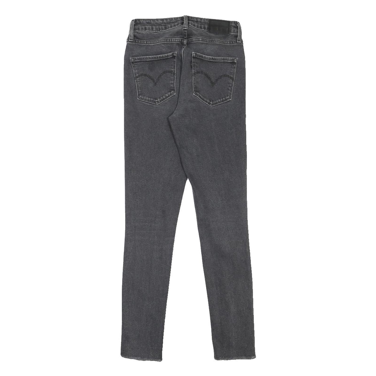 LEVI'S 721 Womens Jeans Black Slim Skinny Denim Rinse W25 L30 Stretch